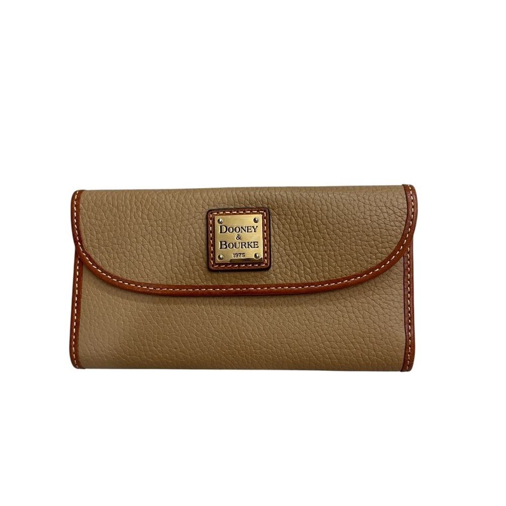 Dooney & Bourke Tan and Brown Leather Continental Wallet